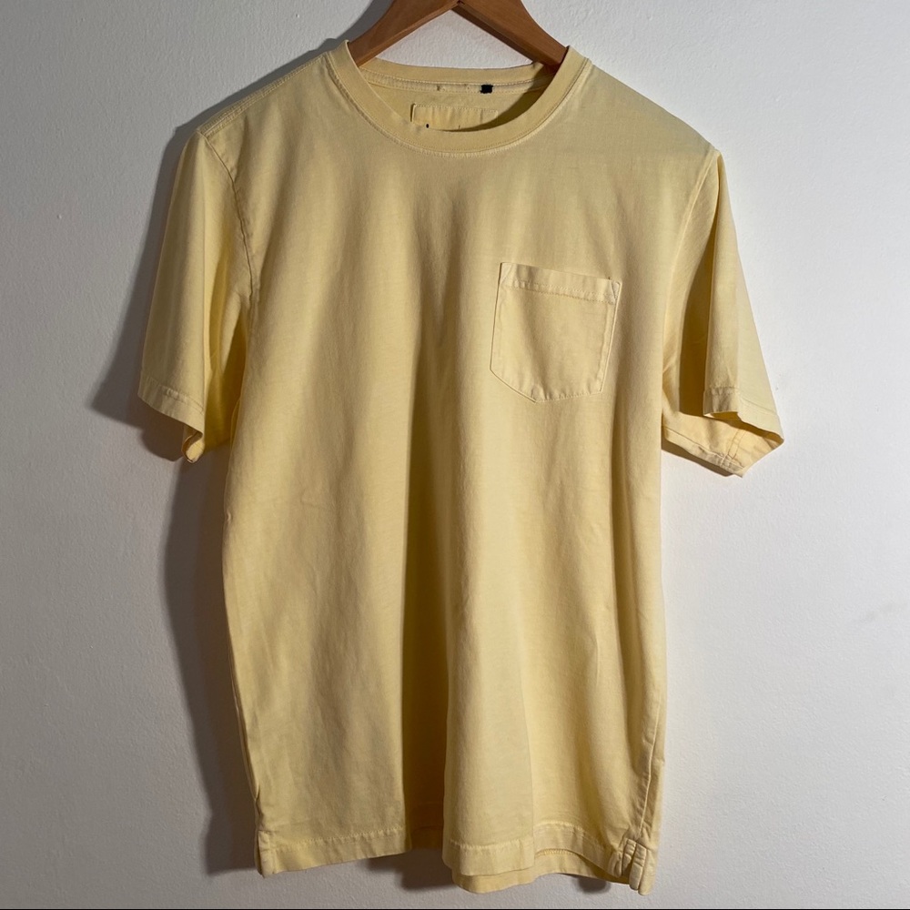 Lanesboro man light yellow tshirt with pocket